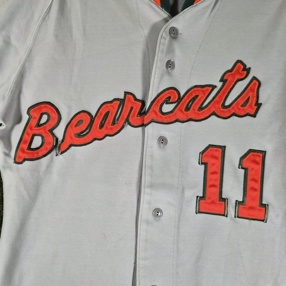 Vintage Russell Athletic Bearcats Baseball Jersey #11 Gray Made USA Men's 40... - Picture 10 of 11